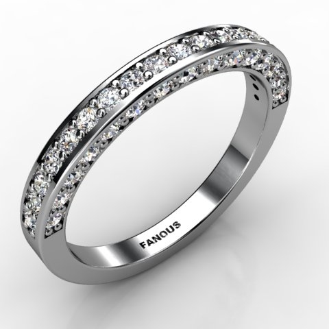 18k White Gold Wedding Band 0.562ct - 0300741-18kw