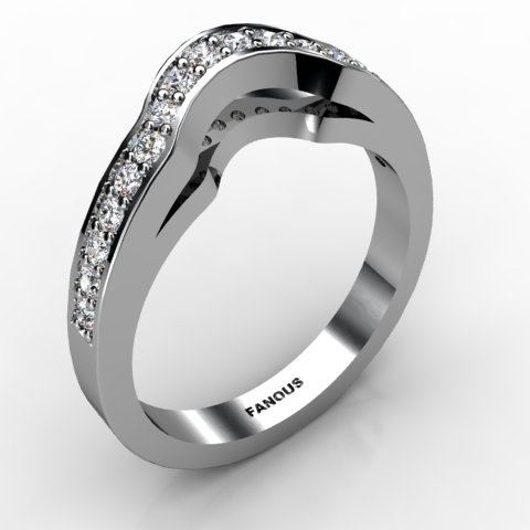 18k White Gold Wedding Band 0.298ct - 0300750-18kw
