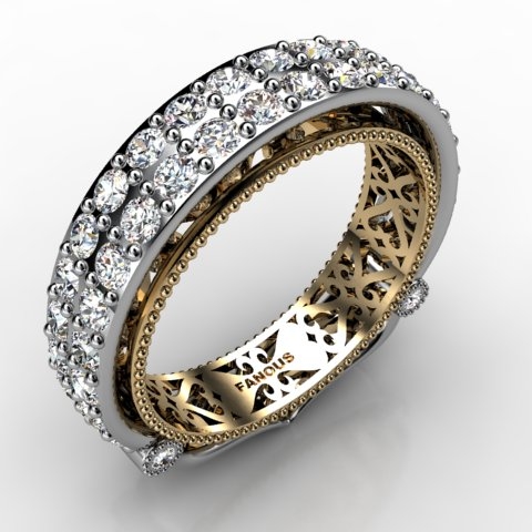 18k White Gold Wedding Band 1.58ct - 0301116-18kw