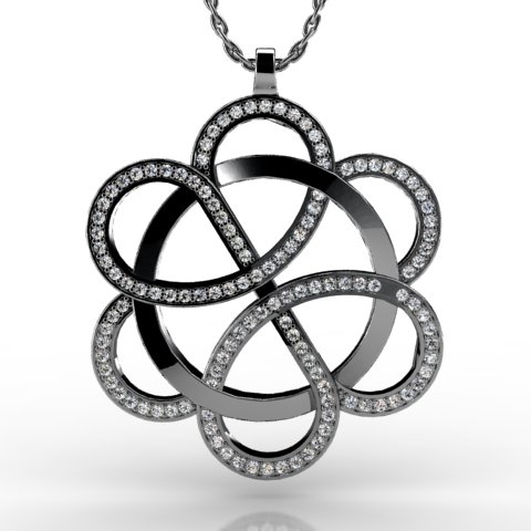 18k White Gold Pendant 1.736ct - 2300704-18kw