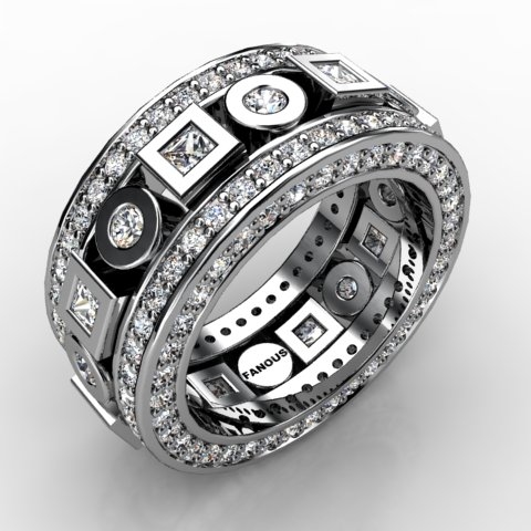 18k White Gold Diamond Band 3.792ct - 3100765-18kw