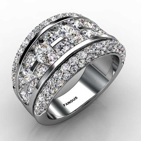 18k White Gold Diamond Band 3.023ct - 3101139-18kw