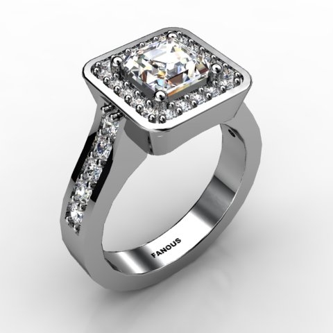 18k White Gold Engagement Ring 0.6ct - 1002121-18kw